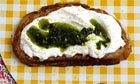 Grilled sourdough with ricotta and herb paste recipe