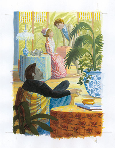 Folio Society | Classics: Illustration featuring Dorian Gray and Lord Basil