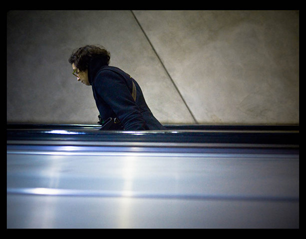 Berlin Panasonic: Woman travelling on the underground in Berlin