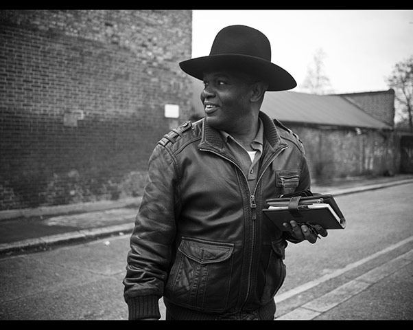 Panasonic East London: Man wearing a stetson carrying a filofax