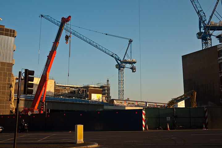 Panasonic East London: Cranes, trains & bollards