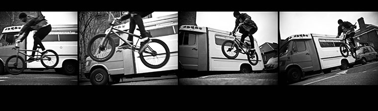 Panasonic rooftop rider: Four stages of a biker jumping a sleeping policeman