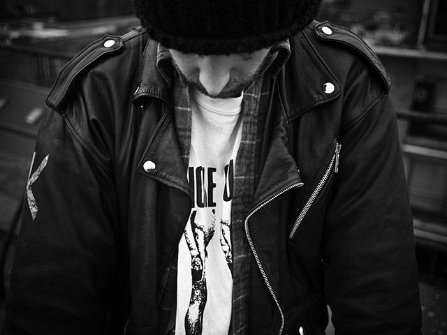 Panasonic rooftop rider: Man in a leather jacket