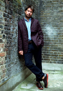 Model wearing Oliver Spencer