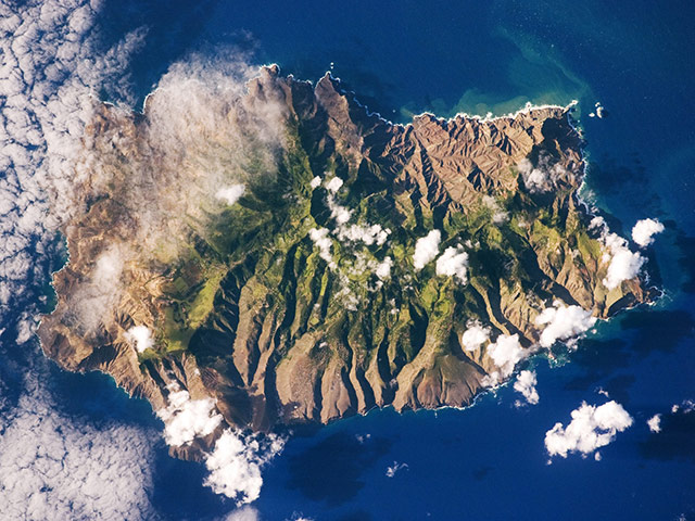 St Helena tourism: St Helena viewed from space