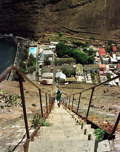 St Helena tourism: Jacob's Ladder, above Jamestown, St Helena