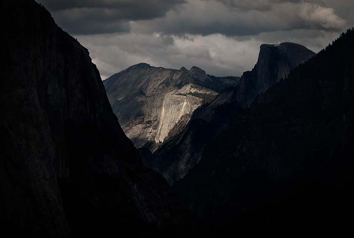 Panasonic | Yosemite: Dark mountain range with heavy clouds, Yosemite National Park, California