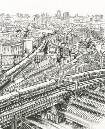London Lives | Selected: Trains Passing Borough Market, by Peta Bridle