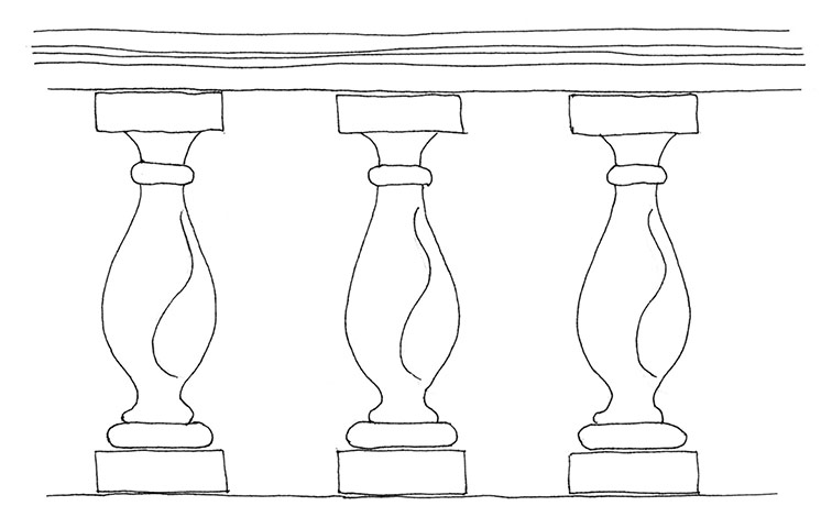 British architecture one: Vase-shaped baluster