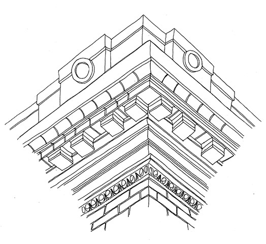 British architecture one: Heavy cornice