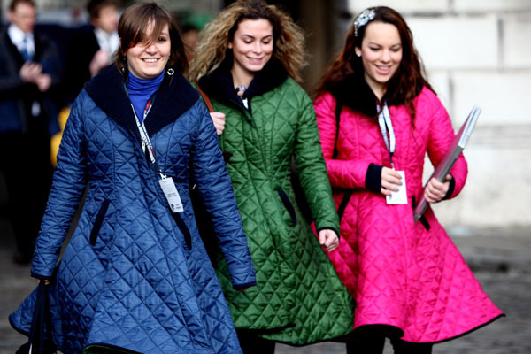 LFW guests arrive in matching coats 2