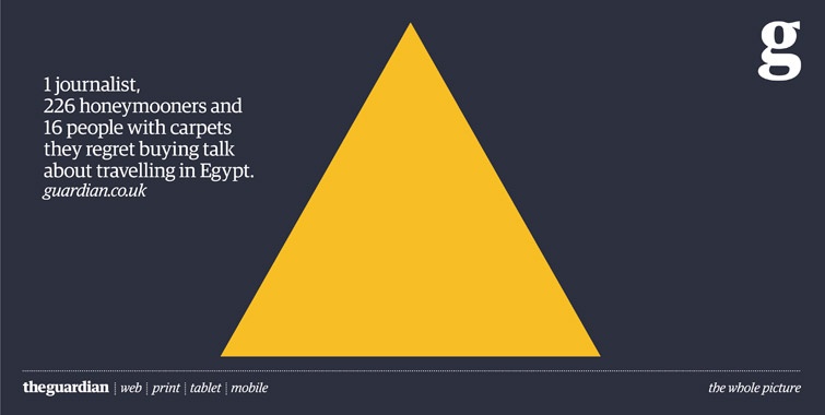 An outdoor ad promoting the Guardian