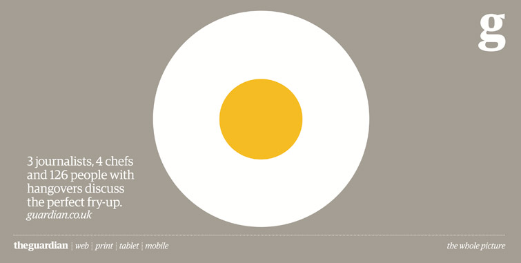 An outdoor ad promoting the Guardian