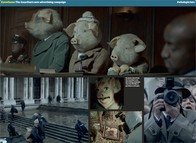 An eyewitness spread from the Guardian newspaper