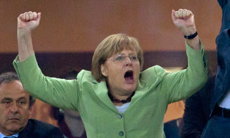 Angela Merkel at Germany-Greece at Euro 2012