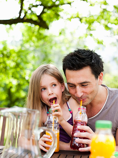 Brita drinks: Father And Daughter Drinking