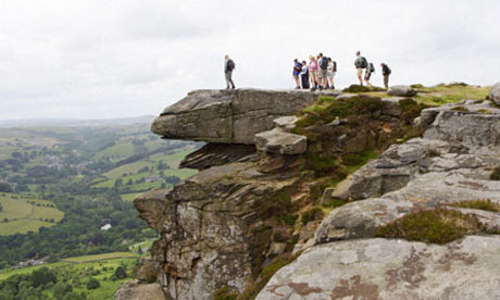 walkers in the peak district, UK