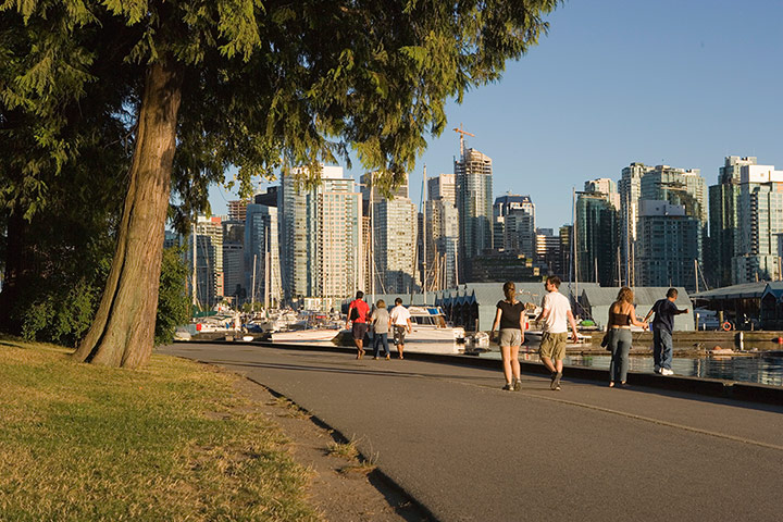 British Columbia: People Walking near Coal Harbor