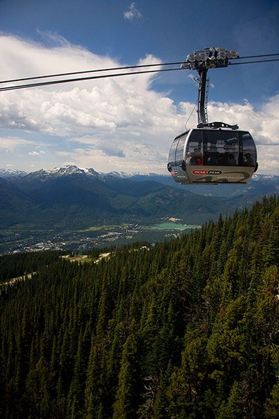 British Columbia: Peak 2 Peak Gondola between Whistler Mountain and Blackcomb