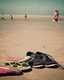 Shoes on beach