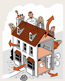 Illustration of how green deal effects a 5 bedroom Victorian home