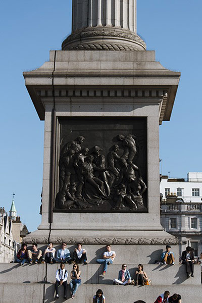 Canon basics: Here, I've photographed the base of Nelson's Column and have attempted to h