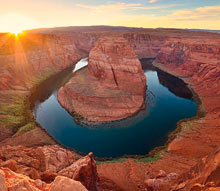 Horseshoe Bend Colorado river sunset