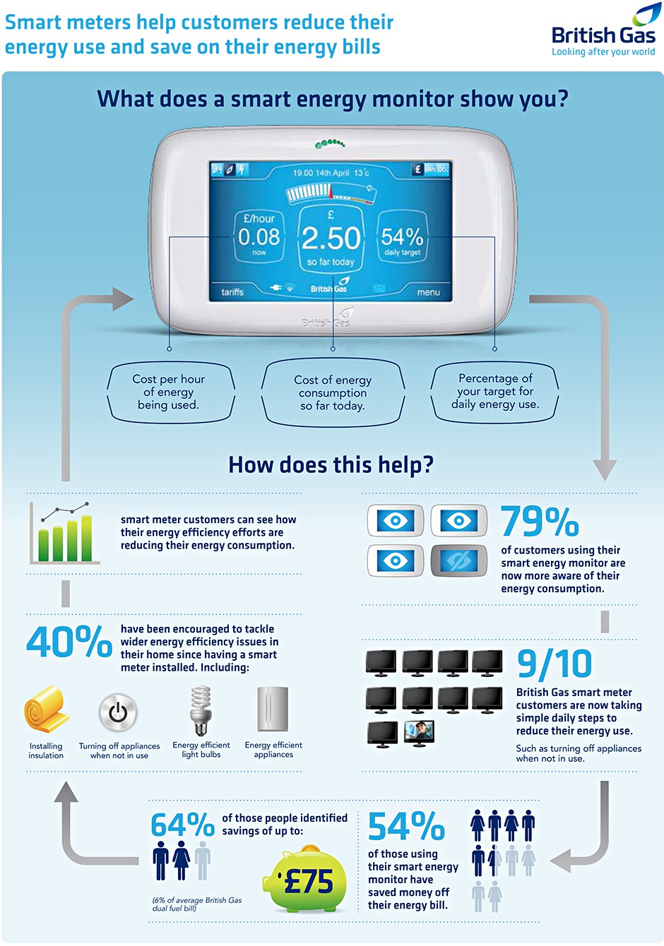 What Does A Smart Energy Monitor Show You Infographic British Gas 