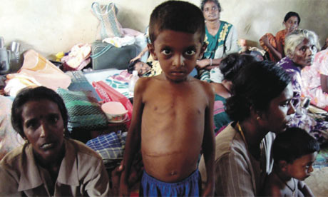 Doctor Thangamutha Sathiyamorthy sent this picture of injured Tamils awaiting treatment