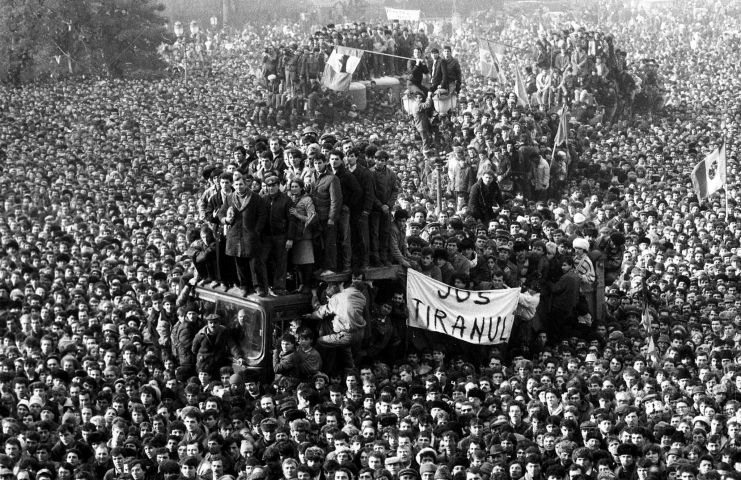 Europe 1945-2011: Demonstrators gather during the revolution of 1989
