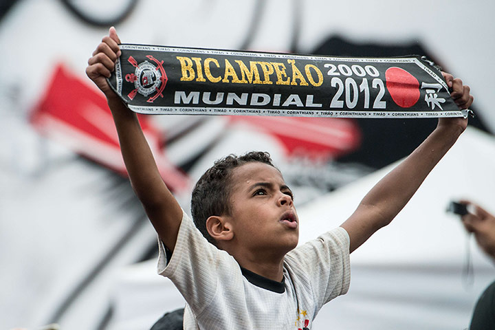 FIFA Club World Cup Final: A fan of Brazilian club Corinthians cele