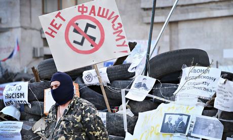 Pro-Russian activists outside Donetsk regional administration building