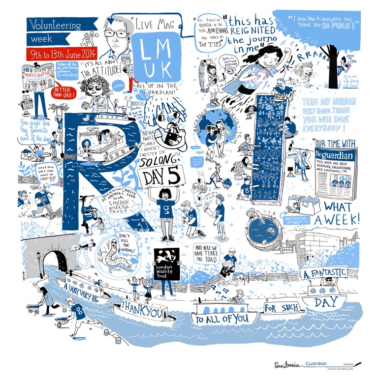 Illustrations of projects from Guardian volunteering week 2014 – day five