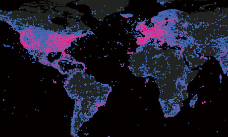 Flickr mapped around the world