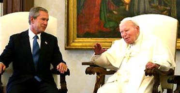 bush and pope