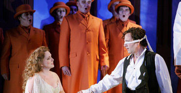 Rebecca Evans and Peter Wedd in The Magic Flute at the Cardiff Millenium Centre, May 2005