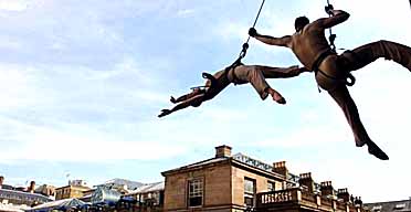 Lindsey Butcher and Lee Clayden perform part of Taking Flight in Covent Garden on Wednesday June 22. Photograph: Chris Young/PA