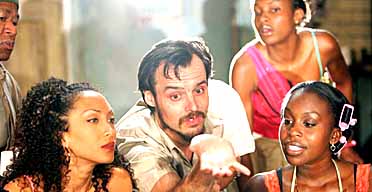 Lucian Msamati, Inika Leigh Wright, Paul Hilton, Tracey Saunders and Petra Letang. Photograph: Tristram Kenton