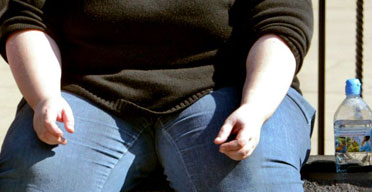 An overweight teenager in London. Photograph: Toby Melville/Reuters 