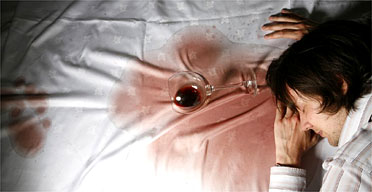 How many units? Patrick Barkham after four large glasses of wine. Photograph: Martin Argles 