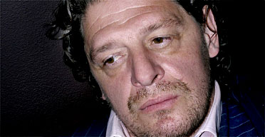 Marco Pierre White in his restaurant, Frankies. Photograph: Sarah Lee/Guardian