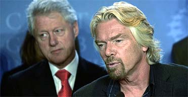 Virgin boss Sir Richard Branson and former US president Bill Clinton