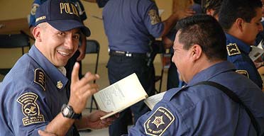 Officers in Neza take part in literature workshops, part of an effort to improve the forces reputation