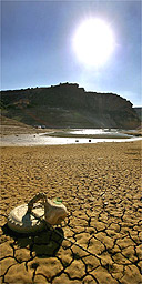 Low-level water in a Spanish reservoir