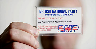 membership card party 2006 bnp guardian british national dec sinister exclusive secret inside
