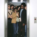 Crowded lift