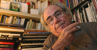 The French philosopher and sociologist, Jean Baudrillard, at his home in Paris, in 2001. Photograph: Eric Feferberg/AFP