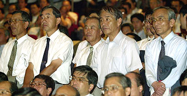 Japanese white-collar workers or salarymen