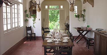 The dining room in Ernest Hemingways house, Finca Vigia in San Francisco de Paula, Cuba.