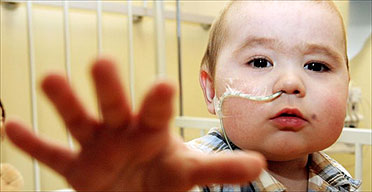 Jack Vellam, 13 months, who survived 120 days on an external artificial heart